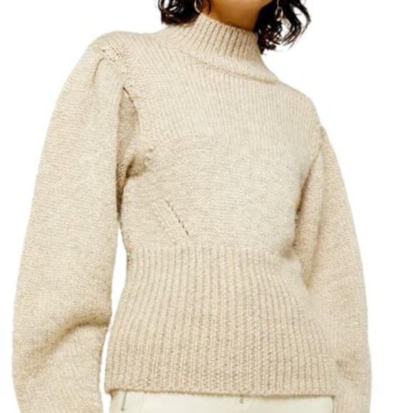 Topshop Sweaters - TOPSHOP Banana Sleeve Funnel Neck Sweater